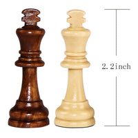 32PCS 2.2-inch High Quality Handmade Pinewood Wooden Chess Set | Intern'l Standard Figurines for Educational & Tournament Play | Pieces Only