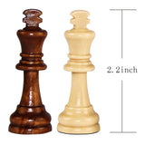 32PCS 2.2-inch High Quality Handmade Pinewood Wooden Chess Set | Intern'l Standard Figurines for Educational & Tournament Play | Pieces Only