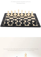 Portable Weighted Chess Set – Large Templar Pieces with Double Queens & Foldable Chessboard for Adults & Kids