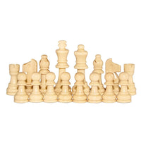 32PCS 2.2-inch High Quality Handmade Pinewood Wooden Chess Set with Protective Pads – Educational Chess Game for Intelligence Improvement | Pieces Only