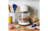 COMPACT Beautiful 3.5QT Stand Mixer by Drew Barrymore | 300W Tilt-Head Electric Mixer w/ 12 Speeds, Dough Hook & Whisk – White Icing