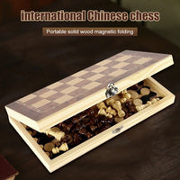 3-in-1 Exquisite Wooden Chess Set – Travel-Ready Chess, Checkers & Backgammon Board for Classic Strategy Games