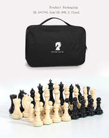 Portable Weighted Chess Set – Large Templar Pieces with Double Queens & Foldable Chessboard for Adults & Kids