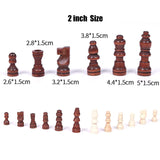 Brand New 32pcs Wooden Chess Pieces – Complete International Chess Set with Two Sizes for Chess Enthusiasts & Entertainment