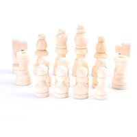 Brand New 32pcs Wooden Chess Pieces – Complete International Chess Set with Two Sizes for Chess Enthusiasts & Entertainment