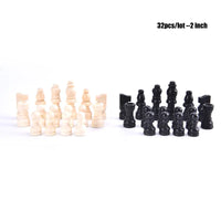 Brand New 32pcs Wooden Chess Pieces – Complete International Chess Set with Two Sizes for Chess Enthusiasts & Entertainment