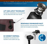 InSinkErator Evolution 1300 Garbage Disposal 3/4 HP | Advanced Series Quiet Continuous Feed w/ EZ Connect Installation
