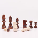 Brand New 32pcs Wooden Chess Pieces – Complete International Chess Set with Two Sizes for Chess Enthusiasts & Entertainment