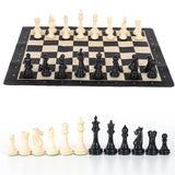 Portable Weighted Chess Set – Large Templar Pieces with Double Queens & Foldable Chessboard for Adults & Kids