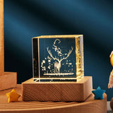 3D Crystal Cube LED Night Light | Modern Transparent Desktop Lamp for Home or Office | Elegant Ambient Lighting & Gift Décor
