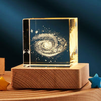 3D Crystal Cube LED Night Light | Modern Transparent Desktop Lamp for Home or Office | Elegant Ambient Lighting & Gift Décor