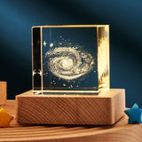 3D Crystal Cube LED Night Light | Modern Transparent Desktop Lamp for Home or Office | Elegant Ambient Lighting & Gift Décor