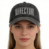 2pcs Director Filmmaker Hats For Women and Men, Adjustable Embroidered Wash Cotton Baseball Cap