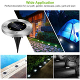 @MaxGardenGalax | 4-Pack Solar Ground Lights for Pathway, Lawn, Patio, Deck, and Driveway, Waterproof In-Ground Outdoor LED Landscape Lights