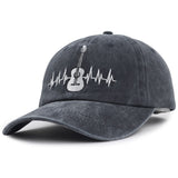 2pcs Guitar Accessories Baseball Cap Guitar Hat Gifts For Women Men, Adjustable Embroidered Wash Cotton Unisex Baseball Cap