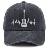 2pcs Guitar Accessories Baseball Cap Guitar Hat Gifts For Women and Men, Adjustable Embroidered Wash Cotton Unisex Baseball Cap