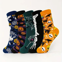 Your Fave Holiday Merch | @BuyMartian Unisex Festive Halloween Novelty Socks | 4 or 5 Pack | Spooky Animal Skeleton, Skulls, Pumpkins, Bats, and Eyeballs Design | Soft, Breathable, Stretchy | For Parties, Cosplay, Casual wear | Great Gift