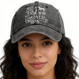 Girl Who Loves Horses Hat For Men Women, Adjustable Embroidered Wash Cotton Baseball Cap