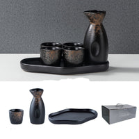 For Wine Lovers | @BuyMartianHome Elegant Japanese Ceramic Sake Cup Set with Warmer Tray | Retro-Inspired Wine Set for Spirits