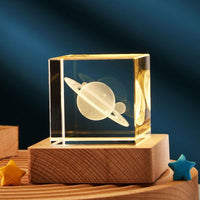 3D Crystal Cube LED Night Light | Modern Transparent Desktop Lamp for Home or Office | Elegant Ambient Lighting & Gift Décor