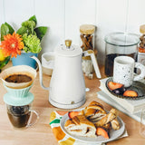 Beautiful 1L Electric Gooseneck Kettle by Drew Barrymore | 1200W Pour Over Coffee & Tea Kettle – White Icing