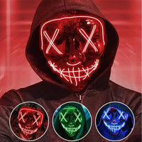 Your Fave Cosplay Merch | @BuyMartian 3-Mode LED Light Up Glow & Go Purge "Stitches" Neon Halloween Mask Costume (3 Options)