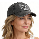 Boy Mom Hat For Women, Mother's Day Birthday Mama Gifts, Adjustable Embroidered Wash Cotton Baseball Cap