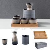 For Wine Lovers | @BuyMartianHome Elegant Japanese Ceramic Sake Cup Set with Warmer Tray | Retro-Inspired Wine Set for Spirits