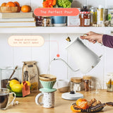 Beautiful 1L Electric Gooseneck Kettle by Drew Barrymore | 1200W Pour Over Coffee & Tea Kettle – White Icing