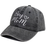 Boy Mom Hat For Women, Mother's Day Birthday Mama Gifts, Adjustable Embroidered Wash Cotton Baseball Cap