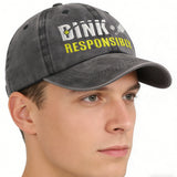 Pickleball Hat For Men Women, Adjustable Embroidered Wash Cotton Unisex Baseball Cap