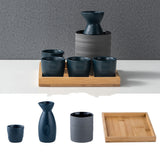 For Wine Lovers | @BuyMartianHome Elegant Japanese Ceramic Sake Cup Set with Warmer Tray | Retro-Inspired Wine Set for Spirits