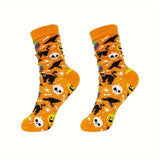 Your Fave Holiday Merch | @BuyMartian Unisex Festive Halloween Novelty Socks | 4 or 5 Pack | Spooky Animal Skeleton, Skulls, Pumpkins, Bats, and Eyeballs Design | Soft, Breathable, Stretchy | For Parties, Cosplay, Casual wear | Great Gift