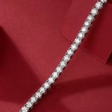 Diamond bracelet on a red fabric background