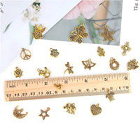 200Pcs Gold Charms Bulk Antique Gold Charms For Jewelry Making Charm Bracelet Necklace Earrings DIY Craft Making