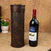 For Wine Lovers | @BuyMartianHome Cylindrical Wooden Wine Box | Great for Business Gifts, Reunions, Birthdays & Holidays