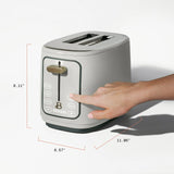 Beautiful 2 Slice Modern Toaster White Icing Touch Display Wide Slot 7 Shade Browning by Drew Barrymore