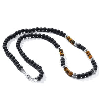 @BuyMartianJewelry | Men's Volcanic Rock Texture Black Matte Ethnic Style Necklace | Gift For Men