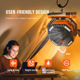 Portable Fan Rechargeable 13 Inch, Battery Powered Fan With LED Lantern, 4 Speeds Adjustable