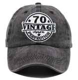2pcs Vintage 70 Aged To Perfection Hat For Men Women, Adjustable Embroidered Wash Cotton Baseball Cap