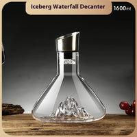 For Wine Lovers | @BuyMartianHome Luxury Iceberg Waterfall Wine Decanter | 1000ml Lead-Free Crystal Glass with Dual Filtration | Premium Barware for Enhanced Wine Experience