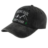 2pcs Camper Accessories Hiking Hair Hats Mountain Trees For Women and Men, Adjustable Embroidered Wash Cotton Unisex Baseball Cap