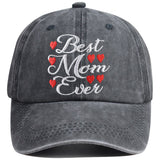Best Mom Ever Hat For Women, Adjustable Embroidered Wash Cotton Baseball Cap