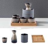 For Wine Lovers | @BuyMartianHome Elegant Japanese Ceramic Sake Cup Set with Warmer Tray | Retro-Inspired Wine Set for Spirits