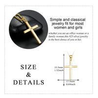 @BuyMartianJewelry | M633™ God First Unisex Small Gold Plated 925 Sterling Silver Cross Pendant Necklace | Hypoallergenic | Great Gift for Women and Kids