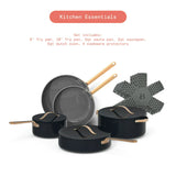 Beautiful Black Sesame 12-Piece Ceramic Non-Stick Cookware Set | NEW IN BOX