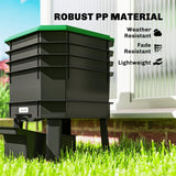 @MaxGardenGalax | 4-Tray Worm Composter Bin, 7.4 Gal Indoor Outdoor Food Waste Recycler with Lid, Ventilated Stackable Worm Farm Compost System, Dark Green