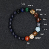 @BuyMartianJewelry | Natural Stone Solar System Bracelet – Handmade 8 Planet Beads Universe Jewelry | Unisex Chakra Energy Yoga Bracelet | Space Jewelry