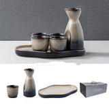 For Wine Lovers | @BuyMartianHome Elegant Japanese Ceramic Sake Cup Set with Warmer Tray | Retro-Inspired Wine Set for Spirits