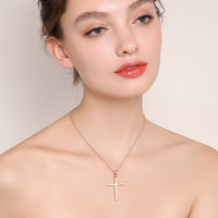 @BuyMartianJewelry | M633™ God First Unisex Small Gold Plated 925 Sterling Silver Cross Pendant Necklace | Hypoallergenic | Great Gift for Women and Kids